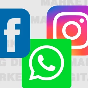 Iconos de Facebook, Instagram y WhatsApp